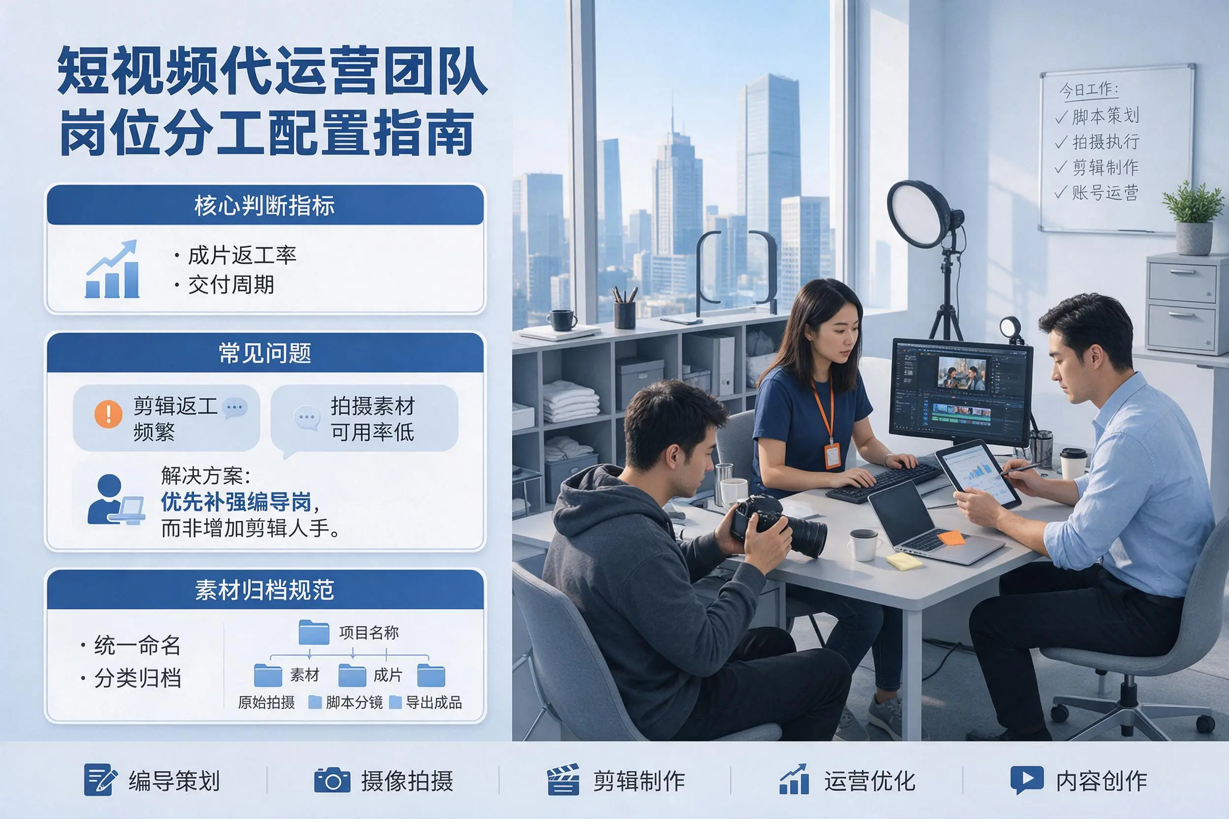 短视频代运营团队如何配置?德州企业岗位分工科普说明
