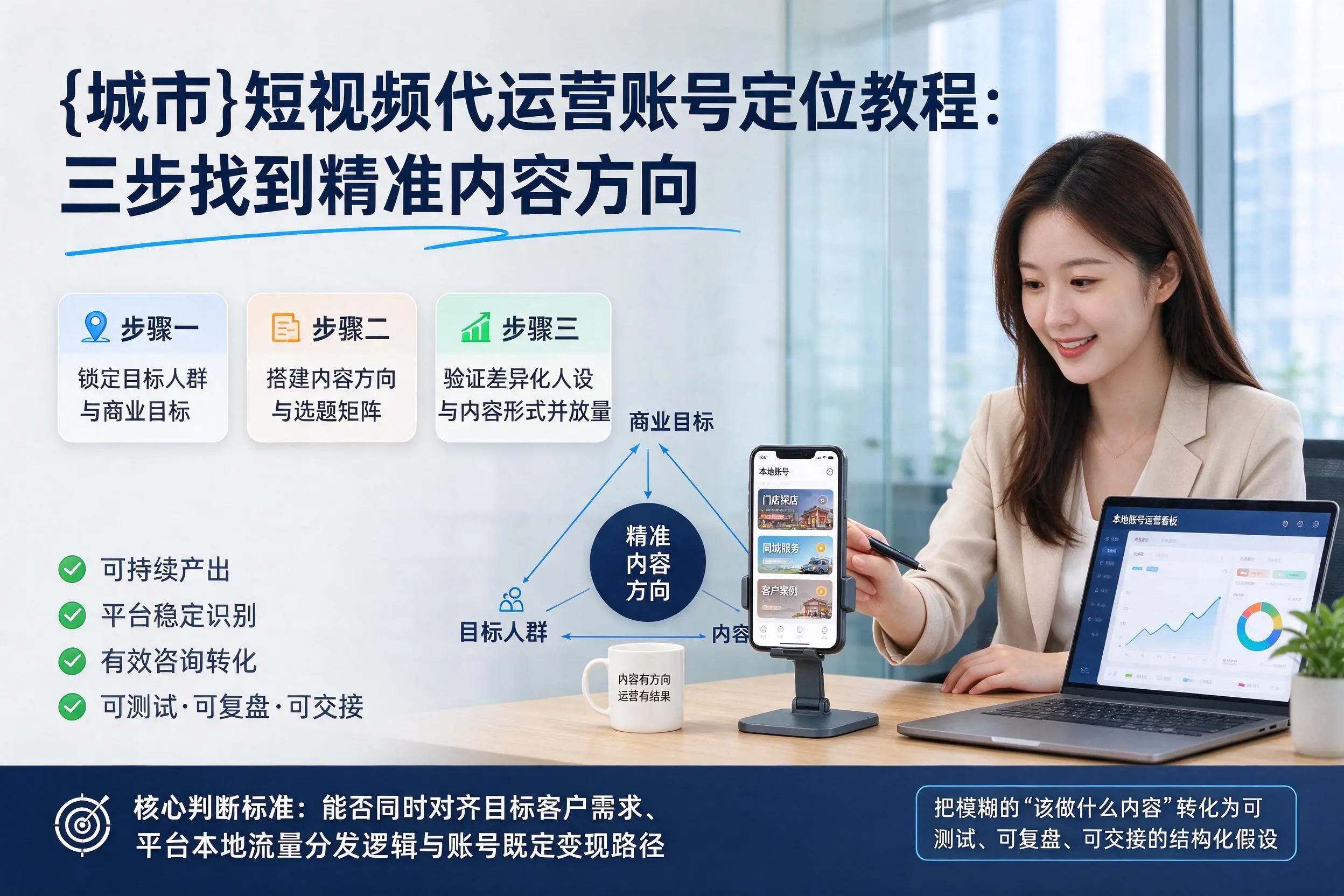 德州短视频代运营账号定位教程：三步找到精准内容方向