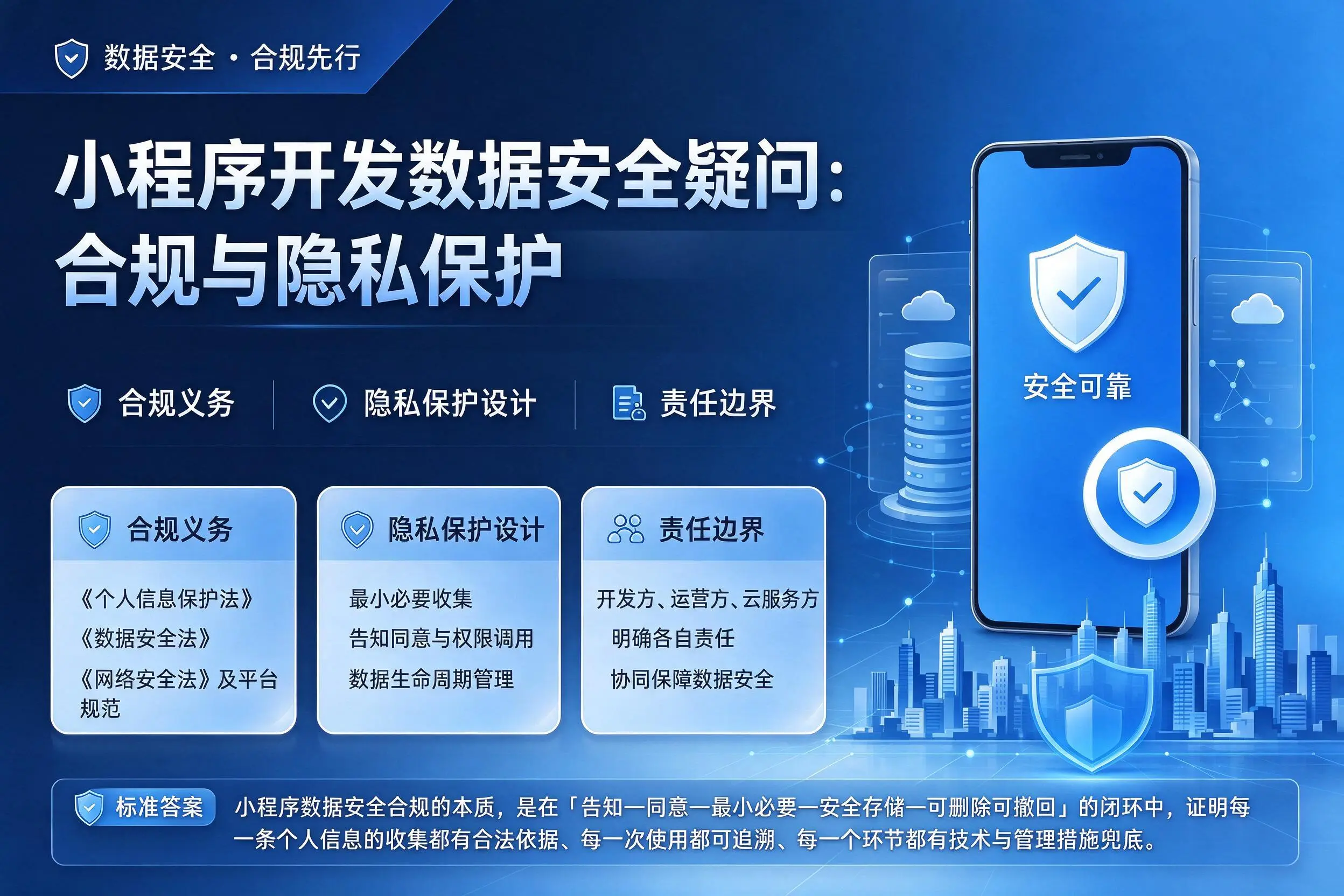 德州小程序开发数据安全疑问：合规与隐私保护