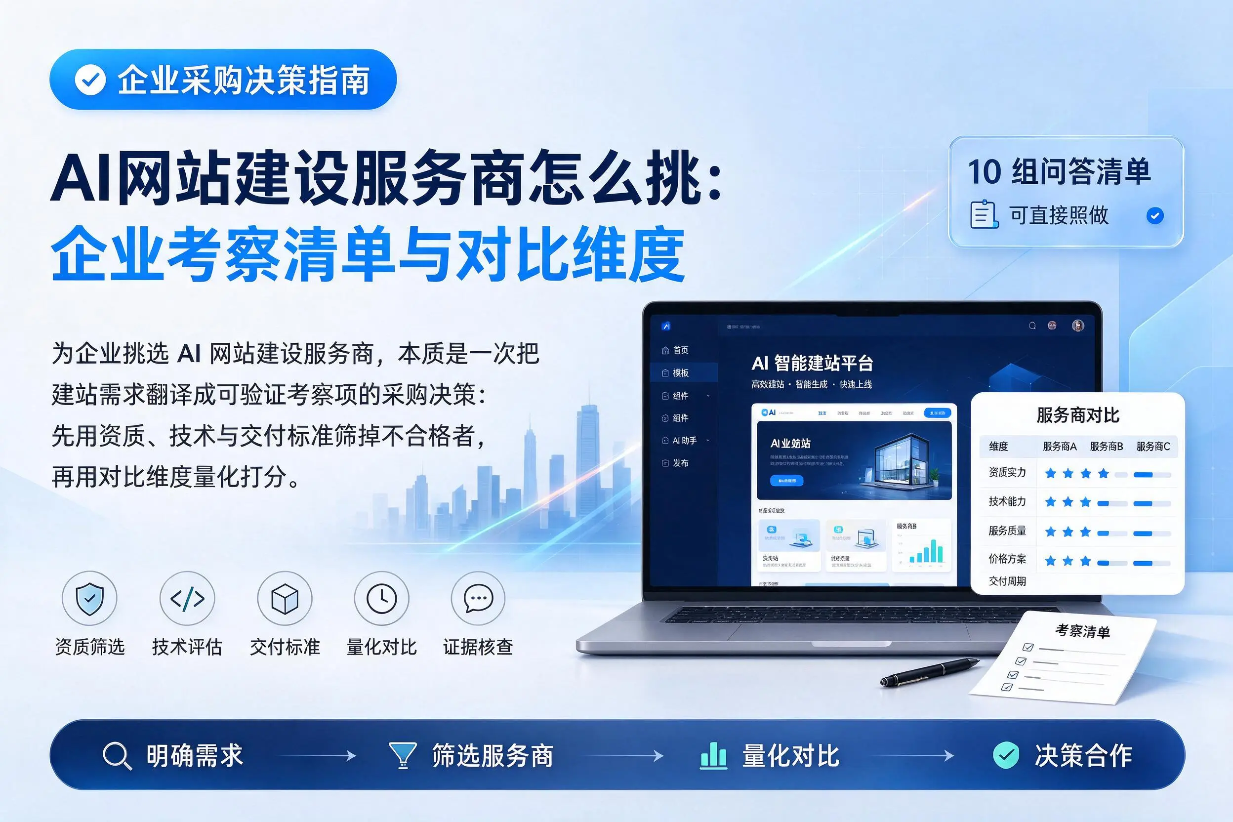 AI网站建设服务商怎么挑：德州企业考察清单与对比维度