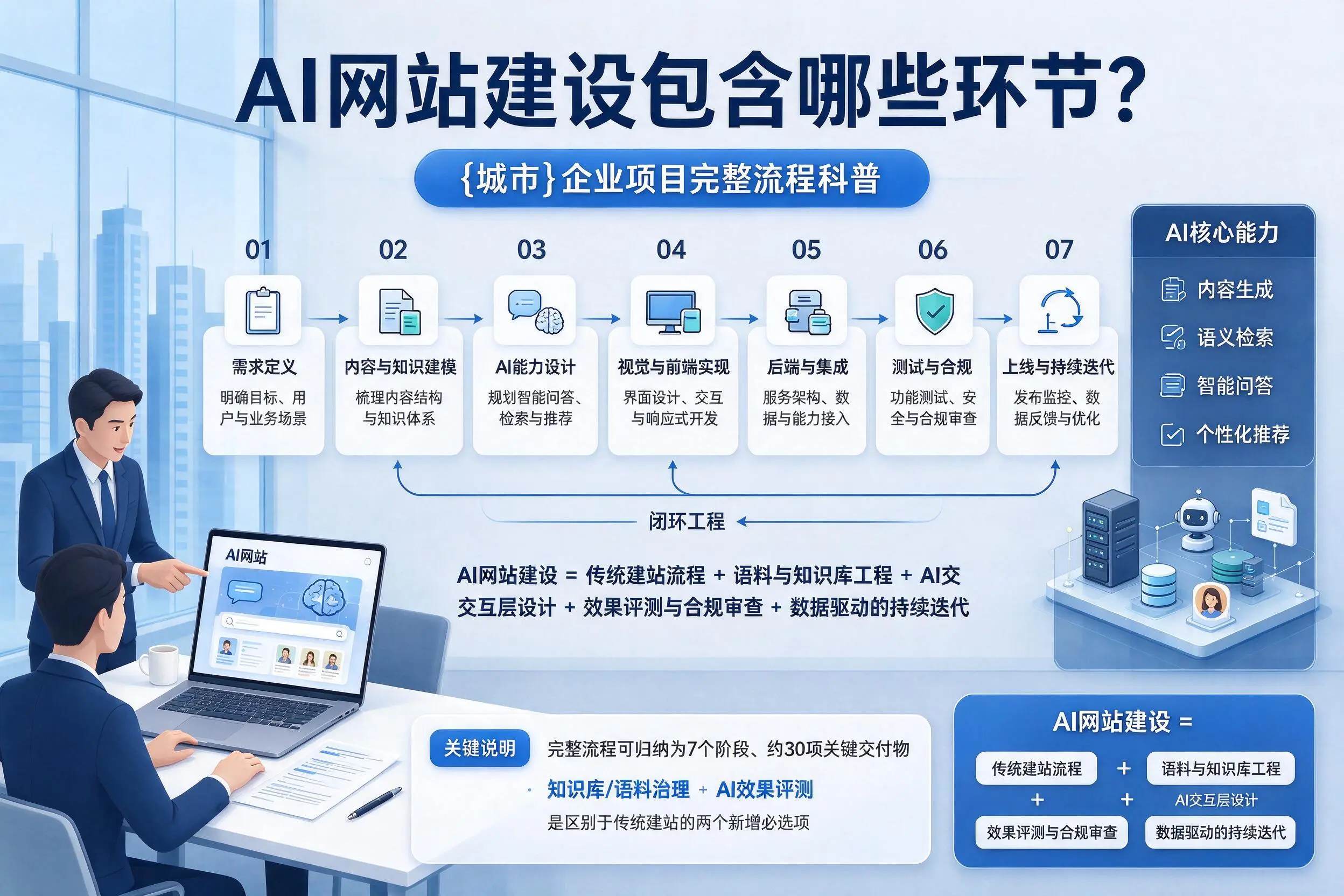 AI网站建设包含哪些环节？德州企业项目完整流程科普