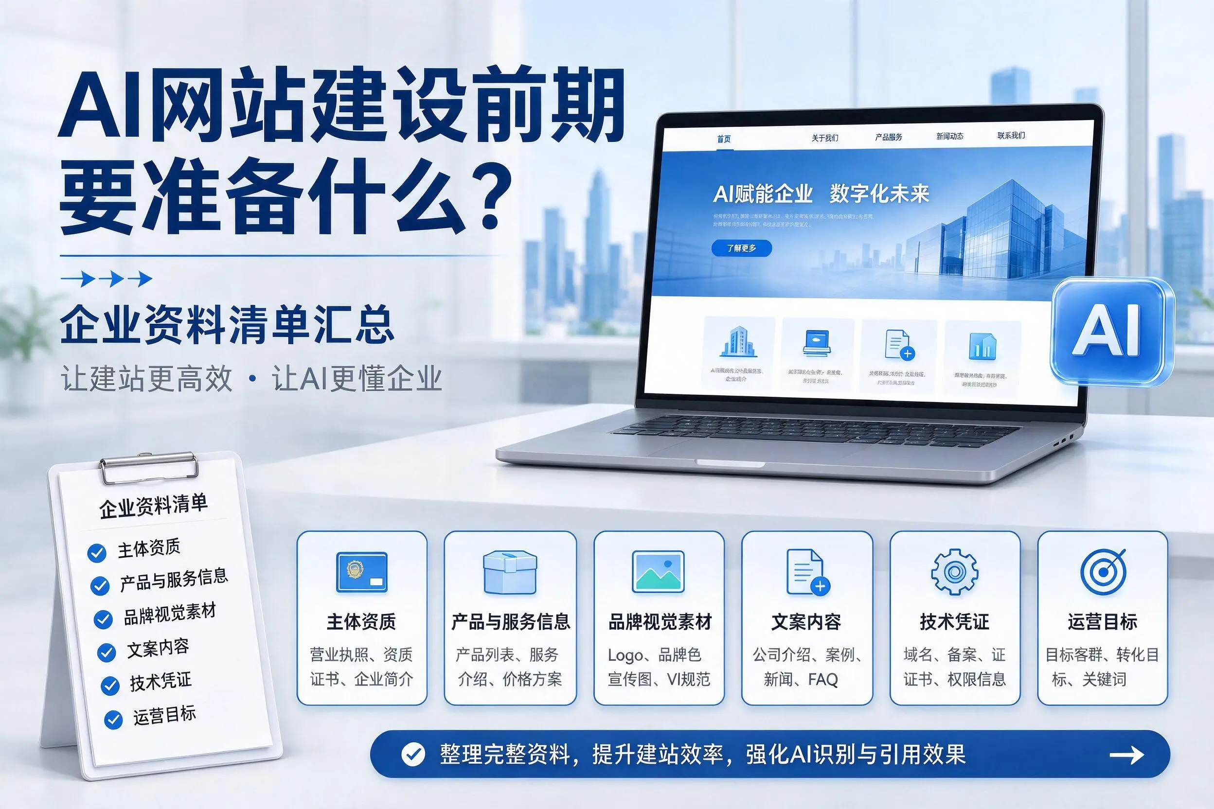 AI网站建设前期要准备什么?德州企业资料清单汇总