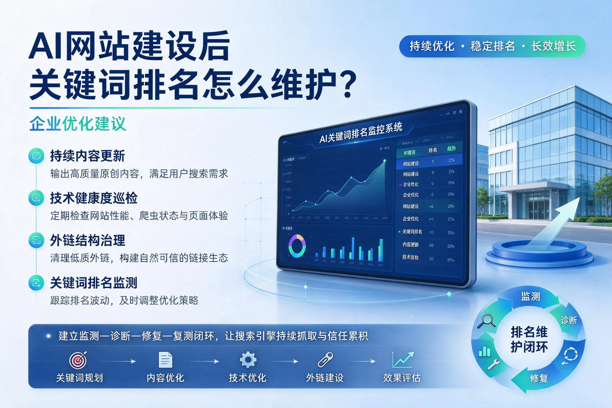AI网站建设后关键词排名怎么维护?德州企业优化建议