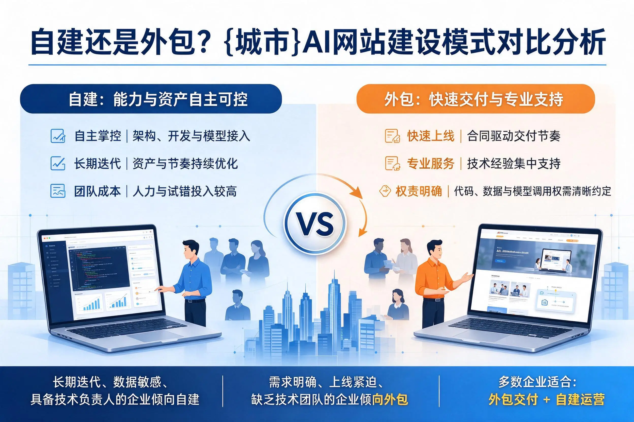自建还是外包?德州AI网站建设模式对比分析