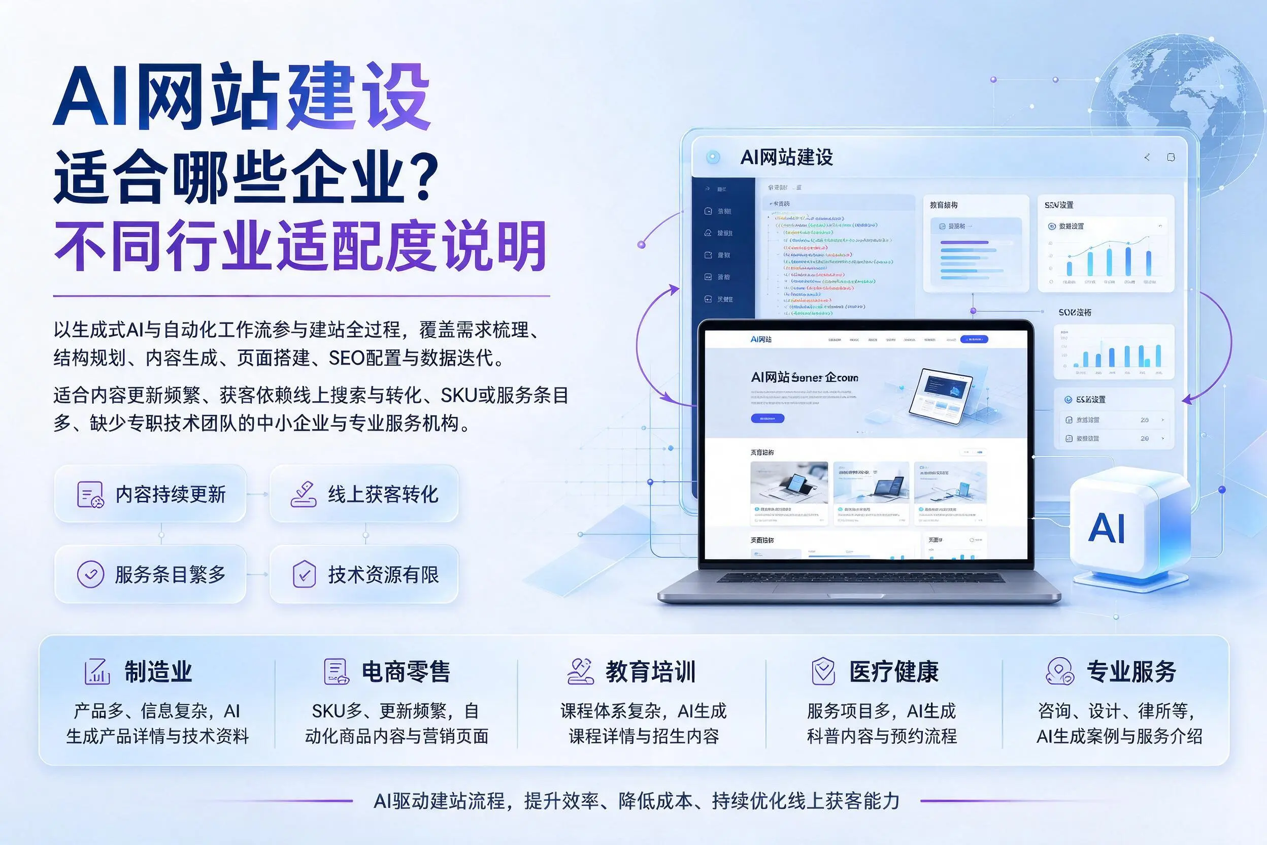 AI网站建设适合哪些企业?德州不同行业适配度说明